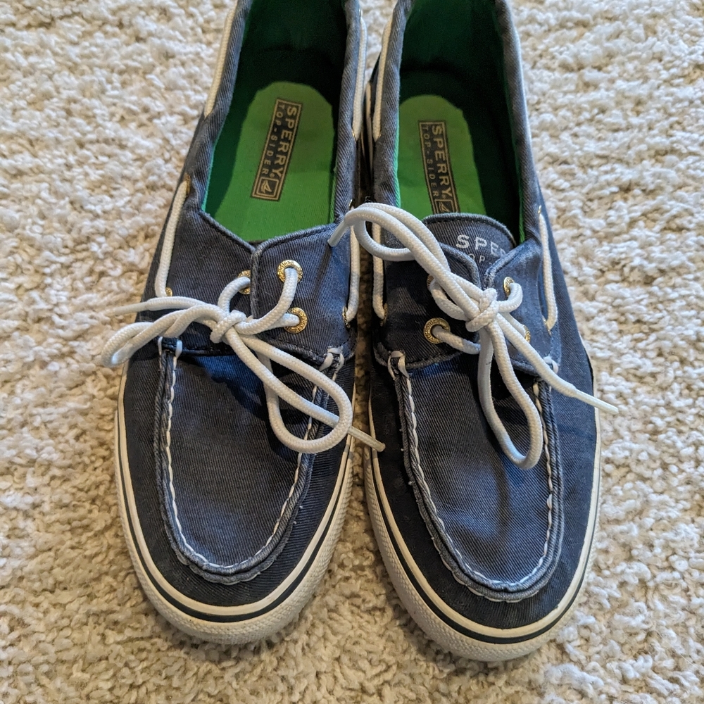 Sperry women's shoes navy canvas 7.5